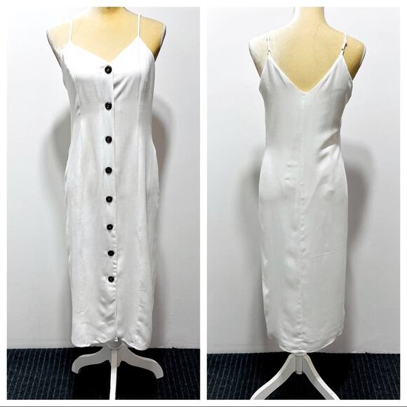 Anthropologie EVERLY White Sleeveless Button-Up Midi Dress Size Small - Picture 3 of 12